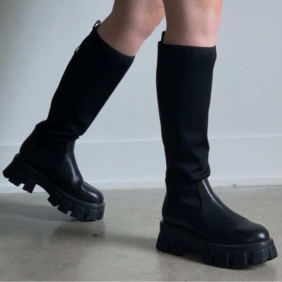 PRADA MINI BAG KNEE HIGH MONOLITH BOOT SIZE 39 - Picture 13 of 16